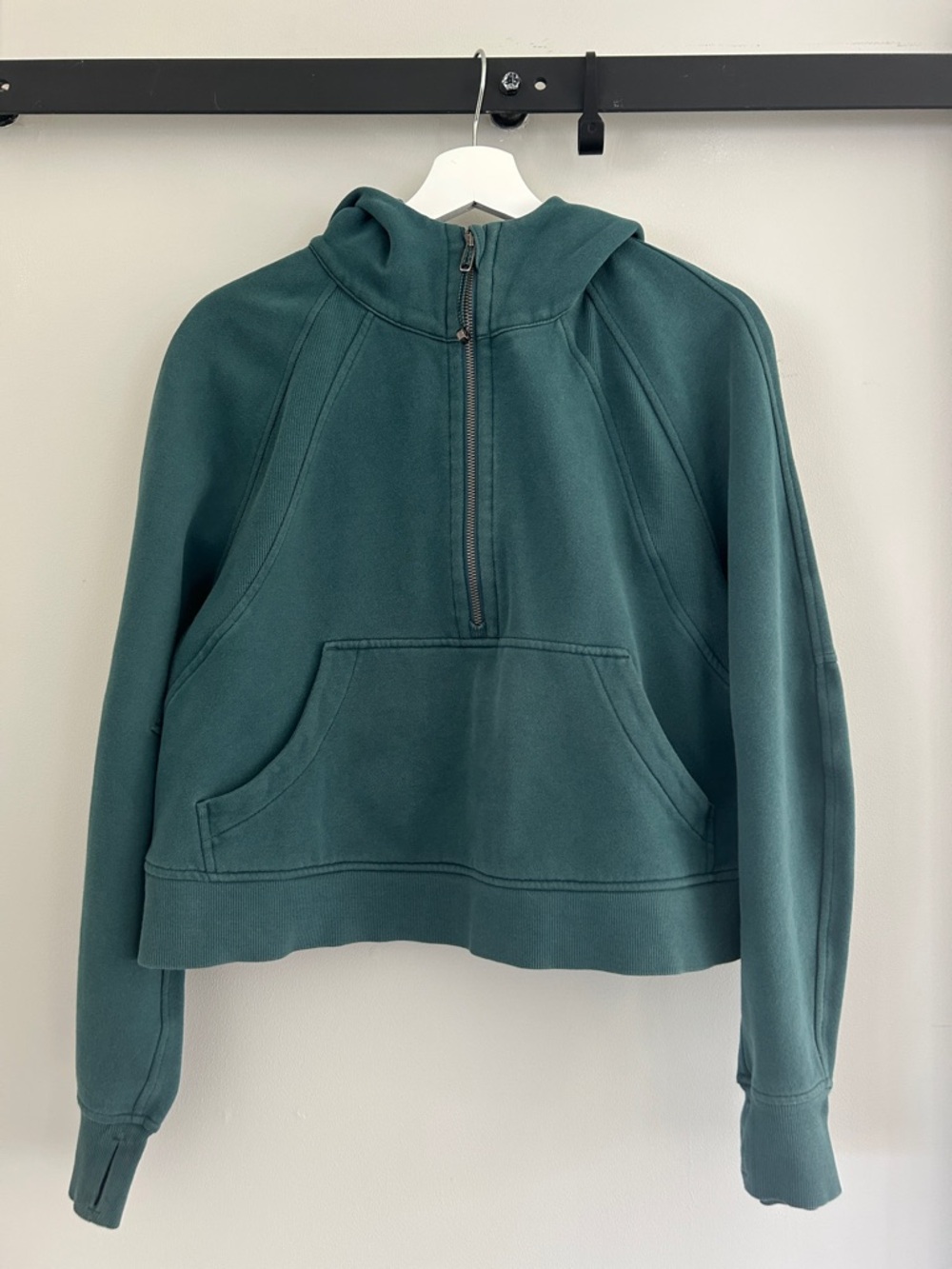lululemon athletica Forest Green Half-Zip Hoodie Sweatshirt
